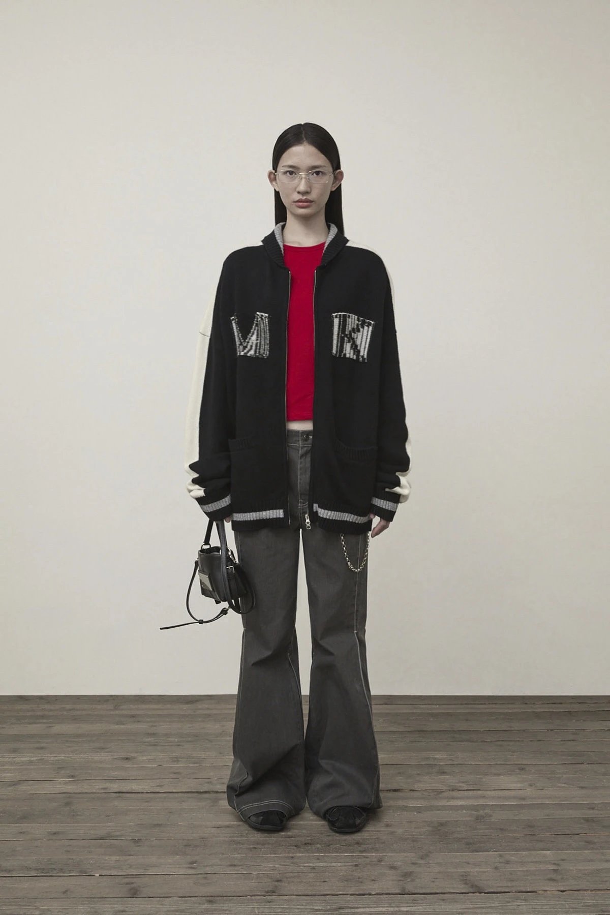 MMY Knit Track Jacket Black/White - 38