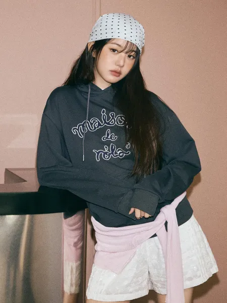 Maison de Rêve Script Logo Heather Gray Hoodie - 22