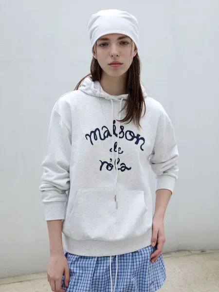 Maison de Rêve Script Logo Heather Gray Hoodie - 26