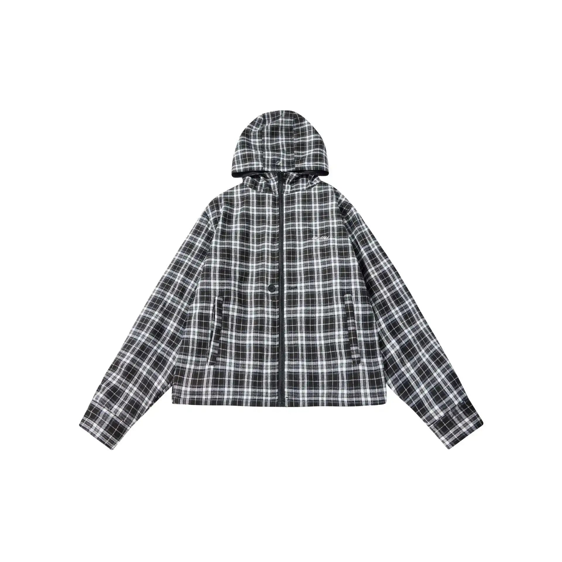 GRA Windbreaker Jacket in Yellow and Plaid - 8
