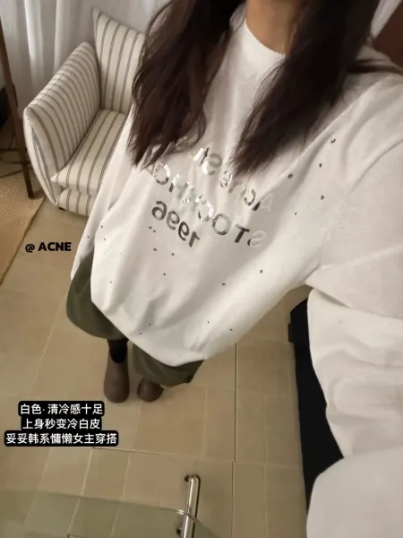 Acne Studios Stockholm 196 Mirror Silver Graphic Long-Sleeve T-Shirt - 8