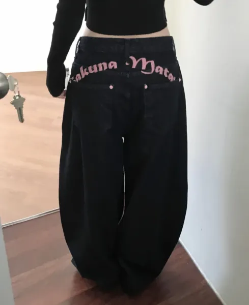 Fakuna Matar Black Wide-Leg Denim Jeans - 21