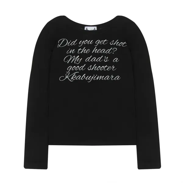 Krabujimara Did You Get Shot in the Head? Long Sleeve T-Shirt Gray - 6