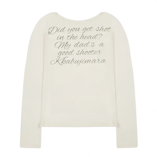 Krabujimara Did You Get Shot in the Head? Long Sleeve T-Shirt Gray - 8