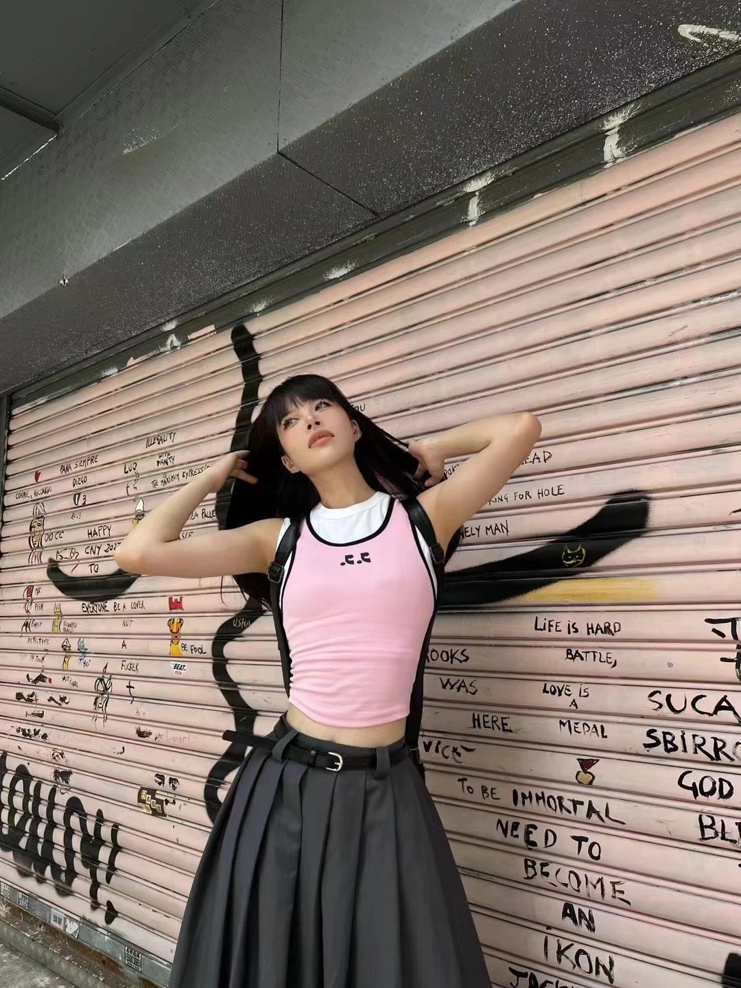 Rest & Recreation Ribbed Crop Tank Top Pink - 20