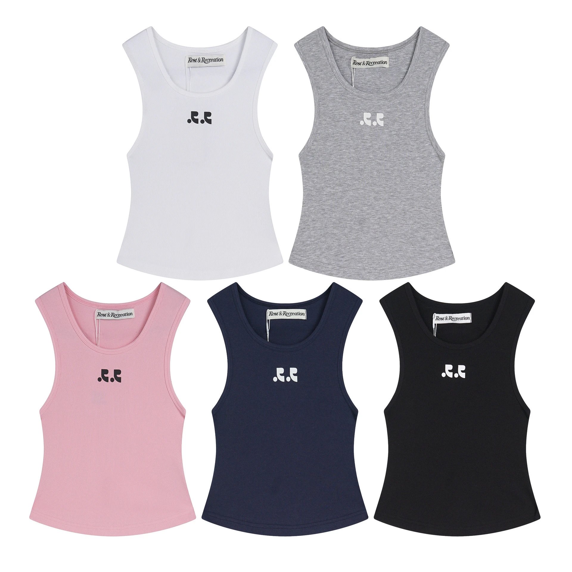 Rest & Recreation Ribbed Crop Tank Top Pink - 31