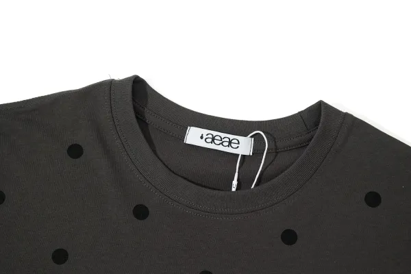 aeae Polka Dot Archive Print T-Shirt Gray - 6