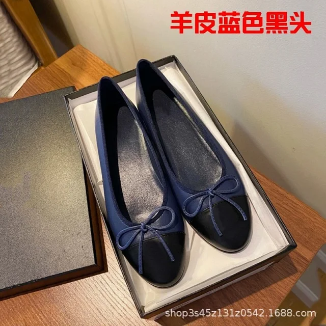 Unbranded Casual Shoes Two-tone cap-toe bow ballet flats product detail image 26