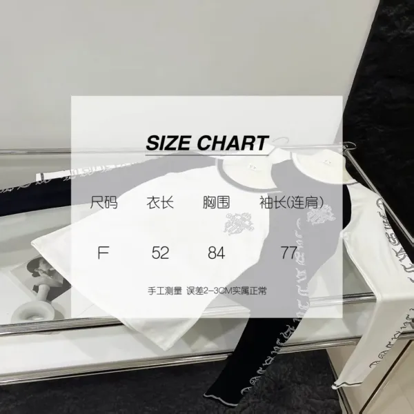 Chrome Hearts x Custom Long Sleeve Tee White/Black with Cross Embroidery Jeans - 2