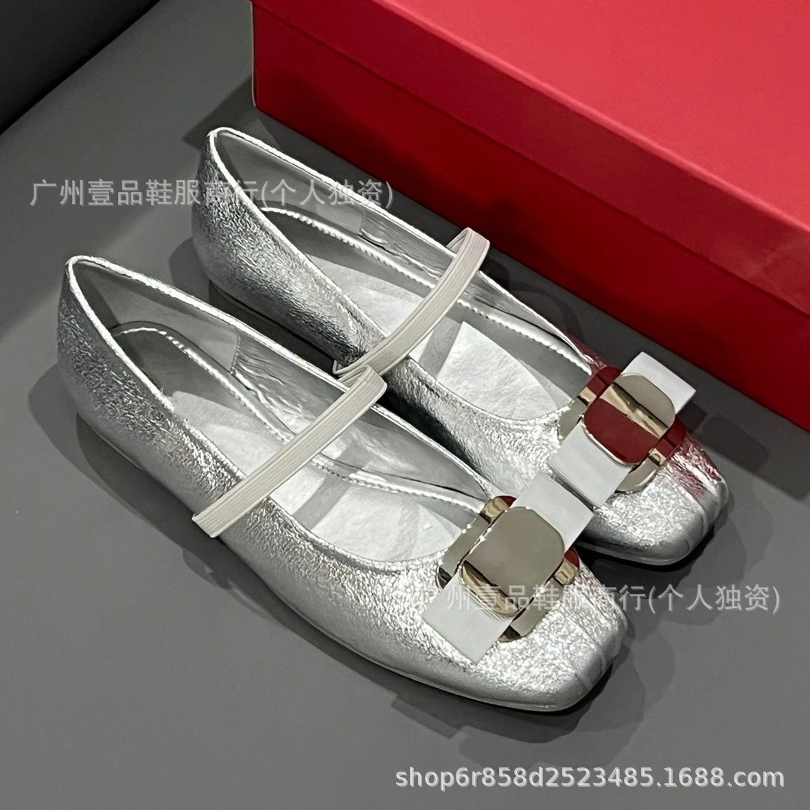 Black Mary Jane Flats with Gold Buckle Detail Leather Shoes - 11
