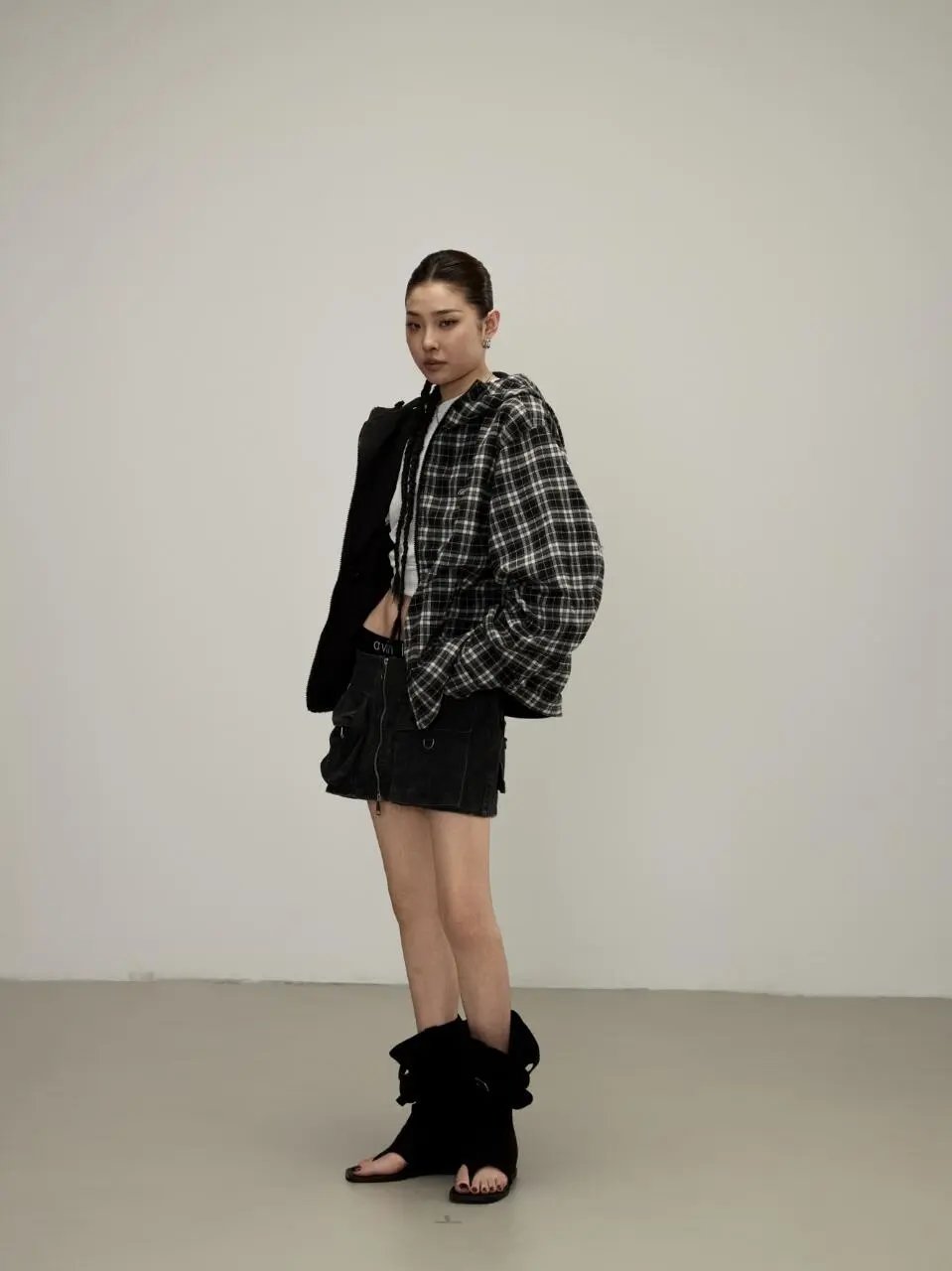GRA Windbreaker Jacket in Yellow and Plaid - 52