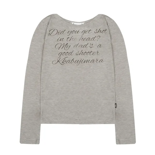 Krabujimara Did You Get Shot in the Head? Long Sleeve T-Shirt Gray - 10