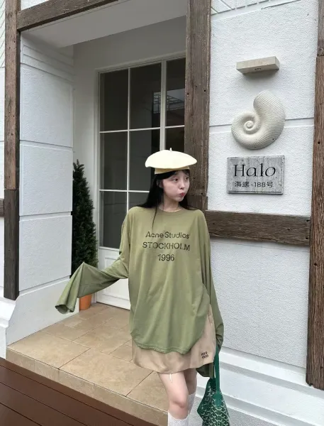 GRA Oversized Graphic Print Army Green T-Shirt with Gray Logo Shorts Set - 9