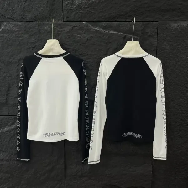 Chrome Hearts x Custom Long Sleeve Tee White/Black with Cross Embroidery Jeans - 5