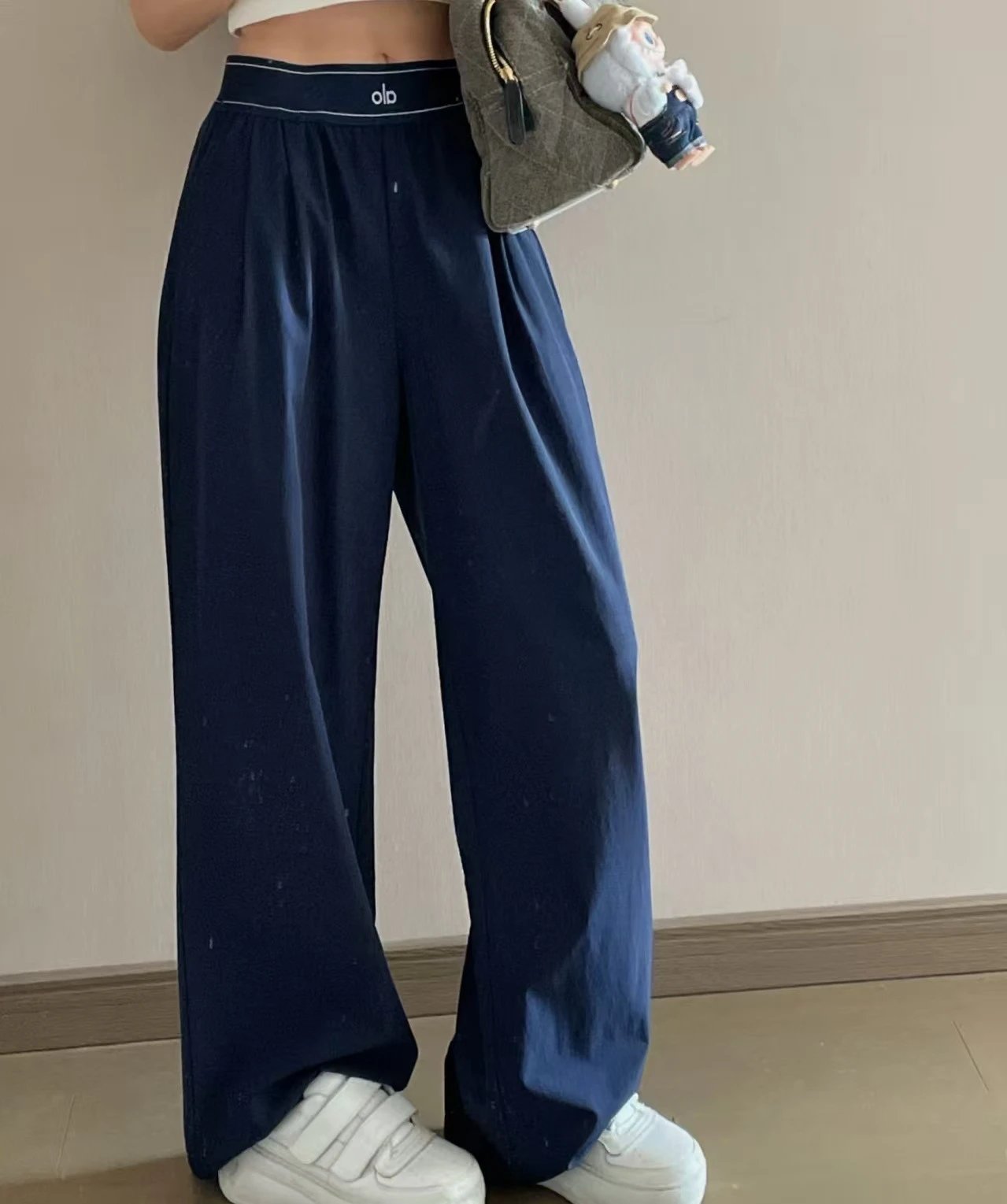 Olivia Palermo x olb Crop Tank Top and Logo Waistband Sweatpants Set Black/White - 12