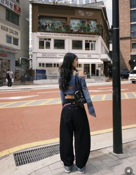 Fakuna Matar Black Wide-Leg Denim Jeans - 23