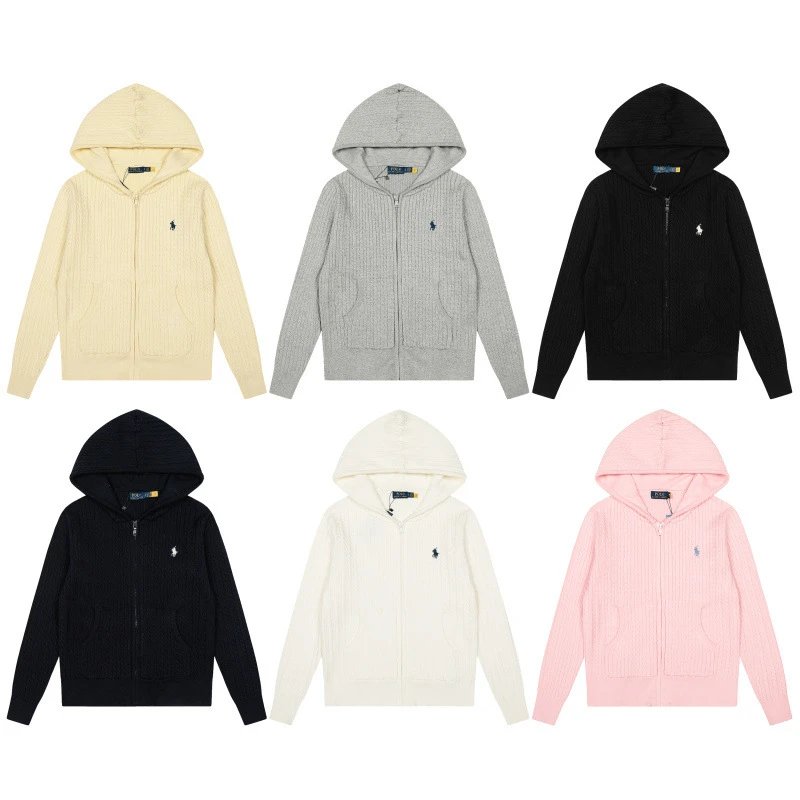 Polo Ralph Lauren Cable Knit Hooded Sweater Black - 2