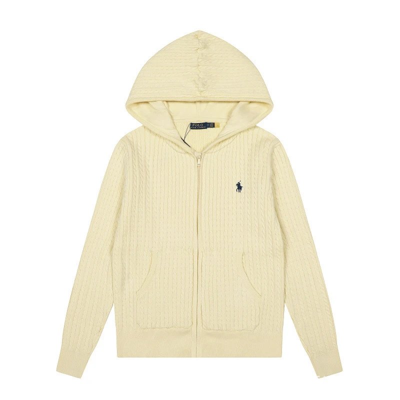 Polo Ralph Lauren Cable Knit Hooded Sweater Black - 16