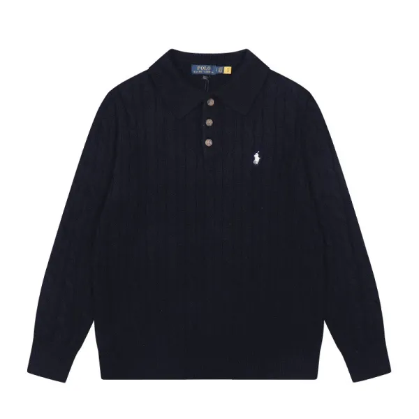 Ralph Lauren Cable Knit Polo Sweater Cream - 14