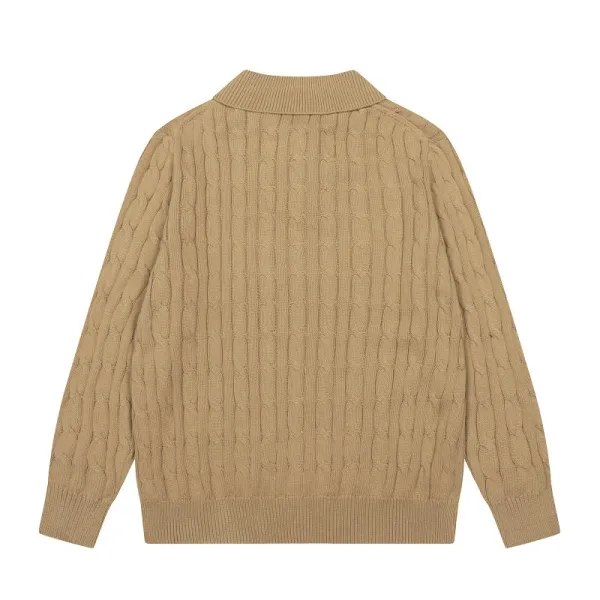 Ralph Lauren Cable Knit Polo Sweater Cream - 18