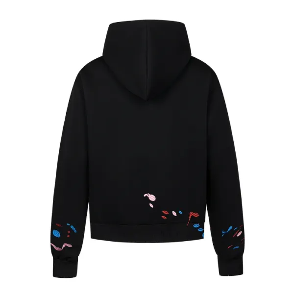 GOOD Paint Splatter Zip-Up Hoodie Black - 8