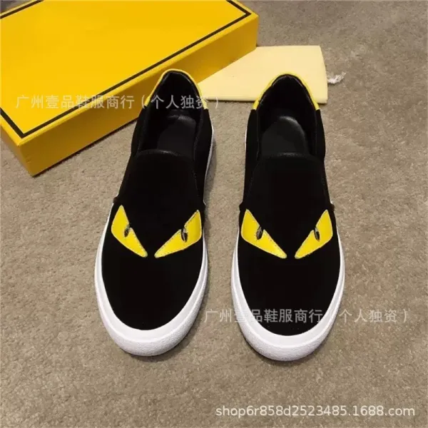Fendi Monster Eyes Slip-On Sneakers Black White - 3