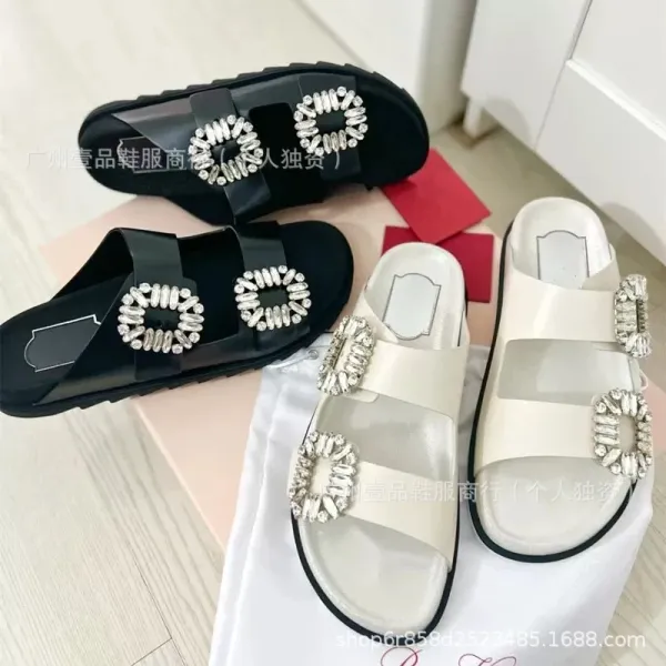 Dior J'Adior Slide Silver Crystal-Embellished Slippers - 2
