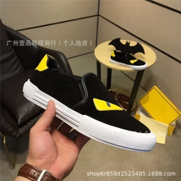 Fendi Monster Eyes Slip-On Sneakers Black White - 7