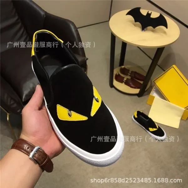 Fendi Monster Eyes Slip-On Sneakers Black White - 9