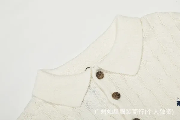 Ralph Lauren Cable Knit Polo Sweater Cream - 6