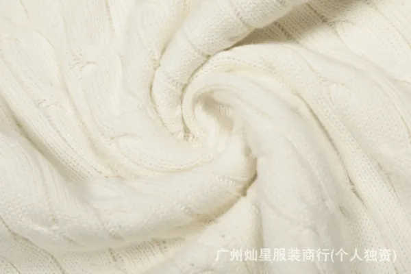 Ralph Lauren Cable Knit Polo Sweater Cream - 7
