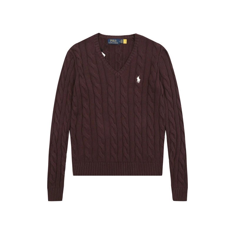 Polo Ralph Lauren Cable Knit V-Neck Sweater Light Blue - 14
