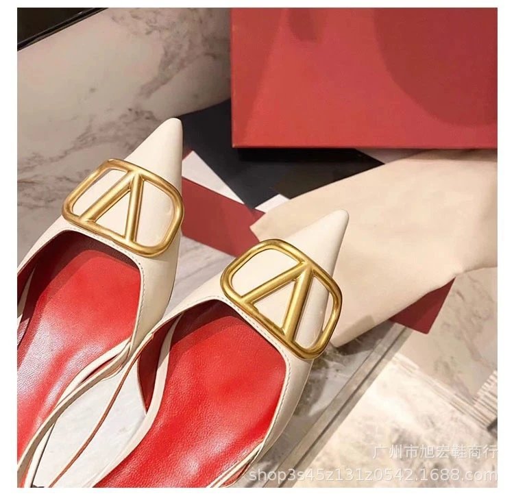 High-Quality White with Gold Buckle