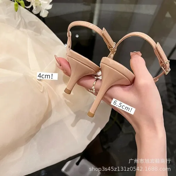Valentino Garavani Rockstud Spike Pointed-Toe Mules White with Gold Hardware and Red Sole - 3