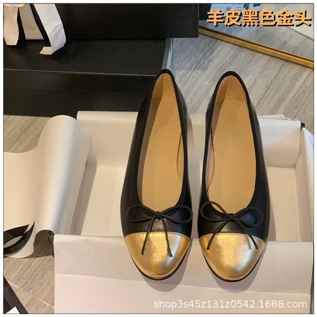 Unbranded Casual Shoes Two-tone cap-toe bow ballet flats product detail image 5