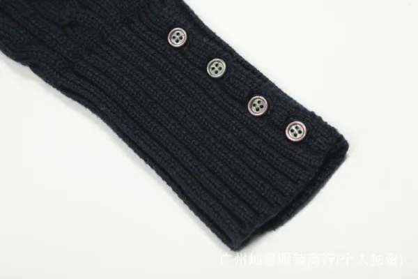 Polo Ralph Lauren Cable Knit Polo Black Sweater - 7