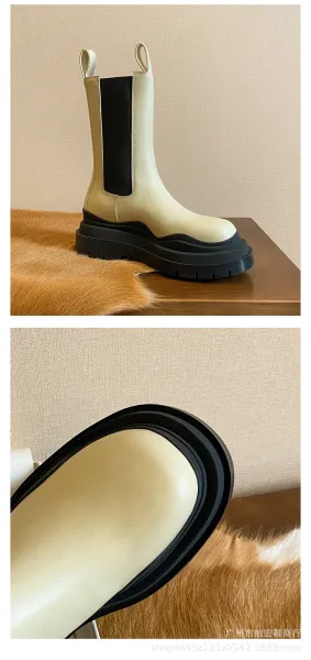 Off-White Chunky Chelsea Boots Lime Green Black Boots - 22
