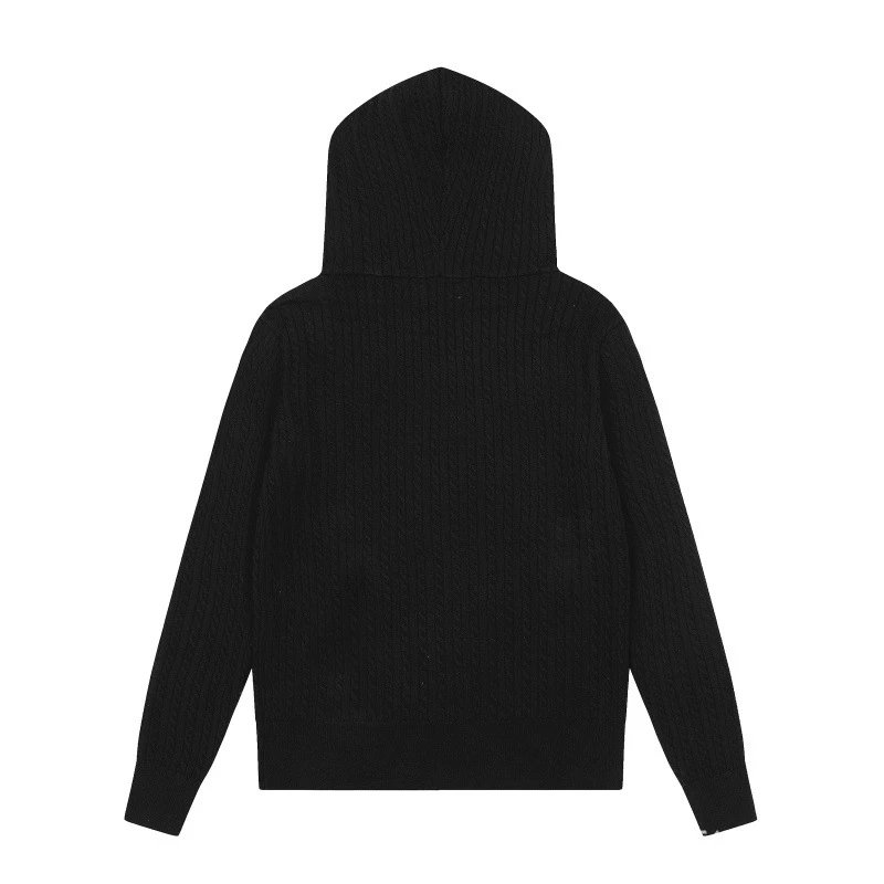 Polo Ralph Lauren Cable Knit Hooded Sweater Black - 19