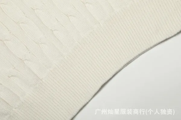 Ralph Lauren Cable Knit Polo Sweater Cream - 10