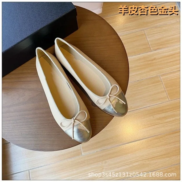 Unbranded Casual Shoes Two-tone cap-toe bow ballet flats product detail image 28