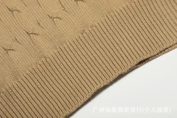 Ralph Lauren Cable Knit Polo Sweater Cream - 20