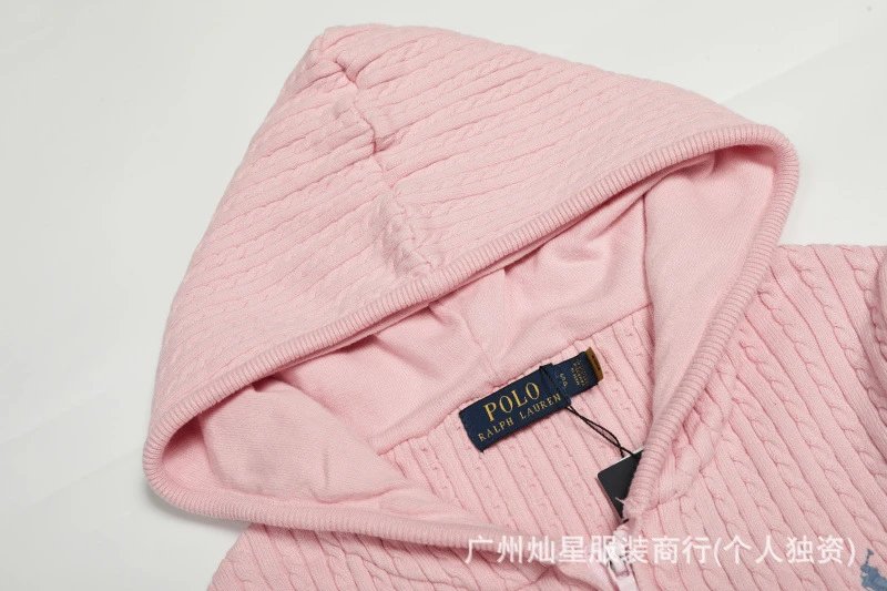 Polo Ralph Lauren Cable Knit Hooded Sweater Black - 14