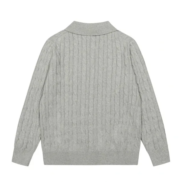 Ralph Lauren Cable Knit Polo Sweater Cream - 11