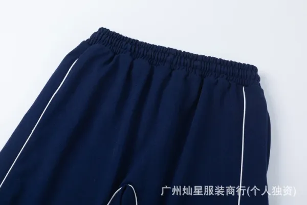 Design Pearl-Embellished Wide-Leg Sweatpants Navy - 10