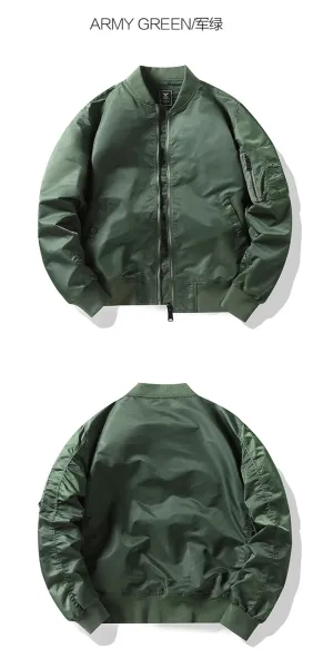 Custom MA-1 Bomber Jacket Burgundy Outerwear - 14