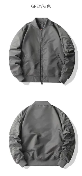 Custom MA-1 Bomber Jacket Burgundy Outerwear - 15