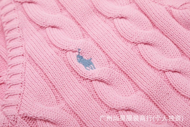 Polo Ralph Lauren Cable Knit V-Neck Sweater Light Blue - 11