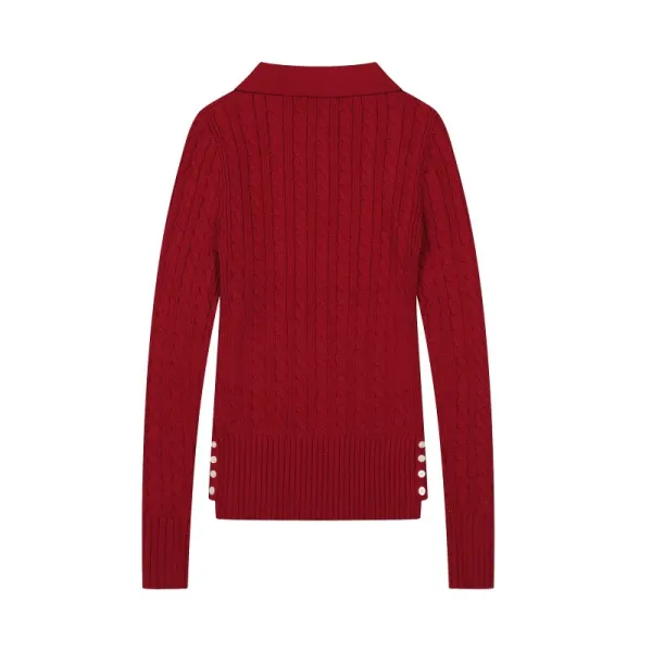 Polo Ralph Lauren Cable Knit Polo Black Sweater - 19