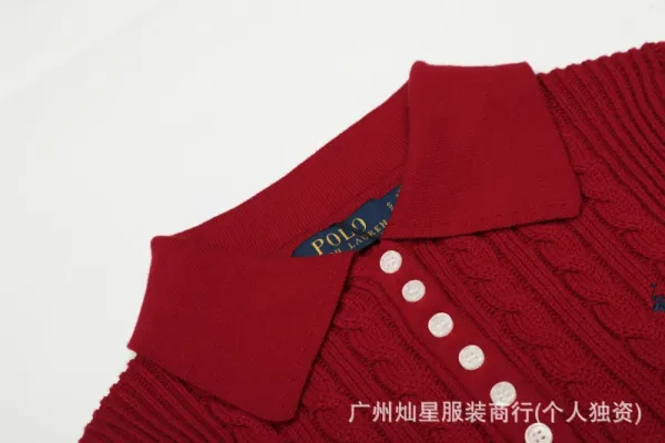 Polo Ralph Lauren Cable Knit Polo Black Sweater - 29