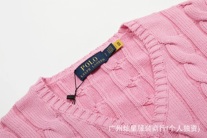 Polo Ralph Lauren Cable Knit V-Neck Sweater Light Blue - 12